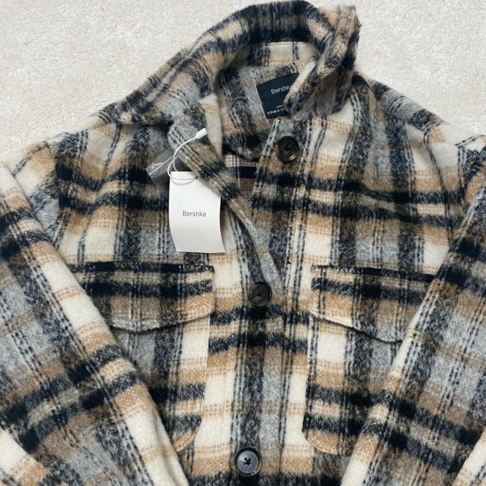 NWT Bershka Faux Wool Overshirt - Picture 4 of 7